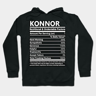 Konnor Name T Shirt - Konnor Nutritional and Undeniable Name Factors Gift Item Tee Hoodie